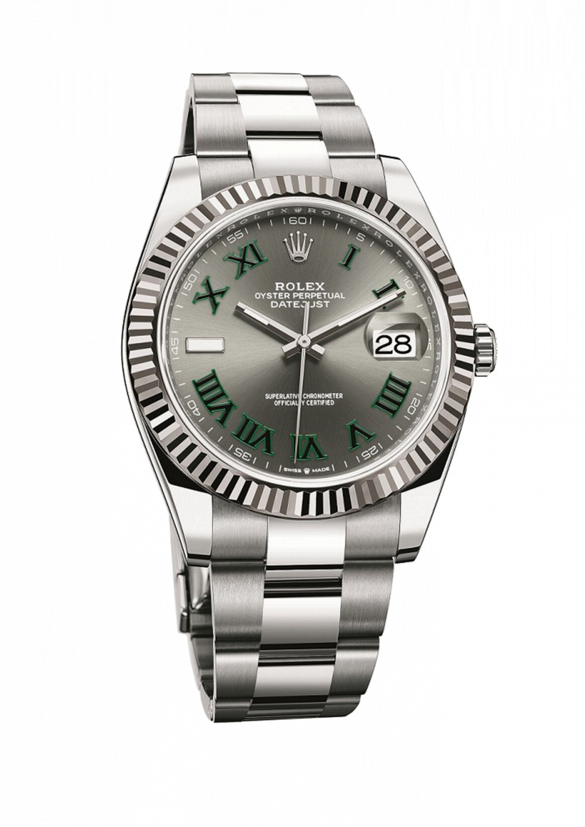 Montre Oyster Perpetual DateJust 41 ardoise en Rolesor gris