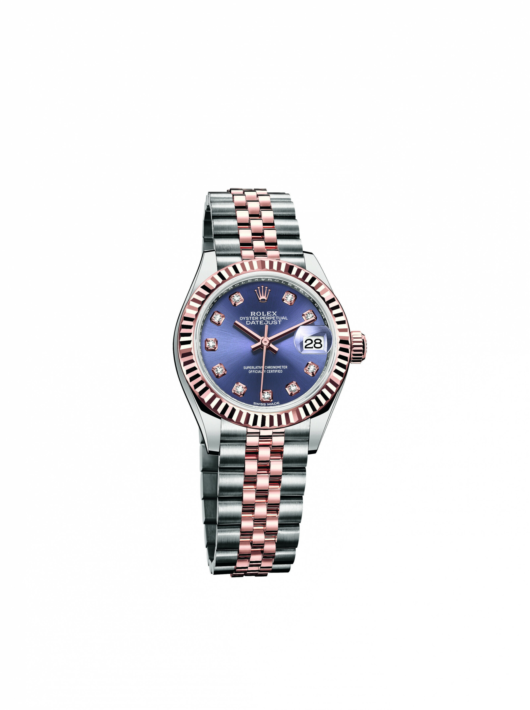 Rolex Oyster Perpetual Datejust violette diamants 28mm
