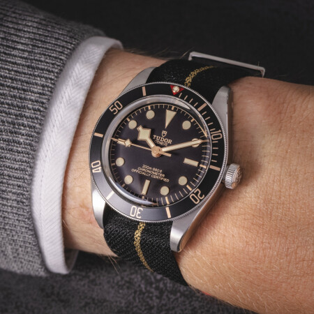 TUDOR Black Bay 58 watch, 39 mm steel case, fabric strap