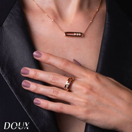 Messika Move Classique ring, rose gold, diamonds