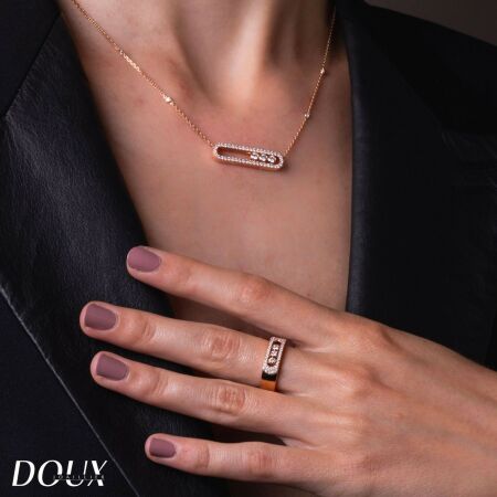 Messika Move Pavé necklace, rose gold, diamonds