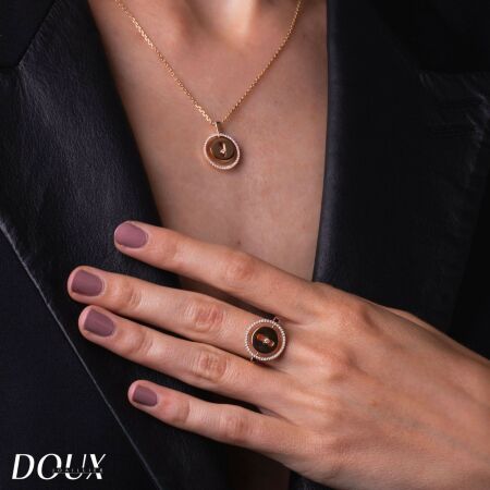 Collier Messika Lucky Move PM en or rose et diamants