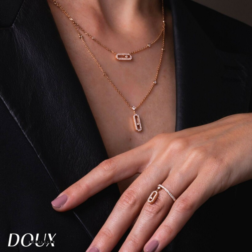 Messika Move Uno necklace, rose gold, diamonds