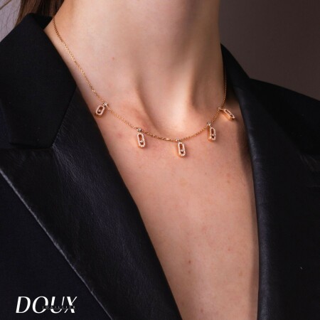 Messika Move Uno necklace, pink gold and diamonds