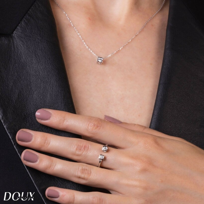 dinh van Le Cube Diamant necklace, medium size, white gold, diamond