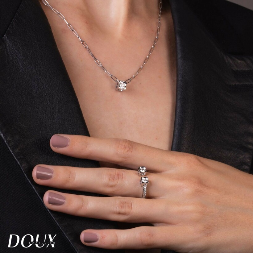 dinh van Le Cube Diamant necklace, white gold, diamond