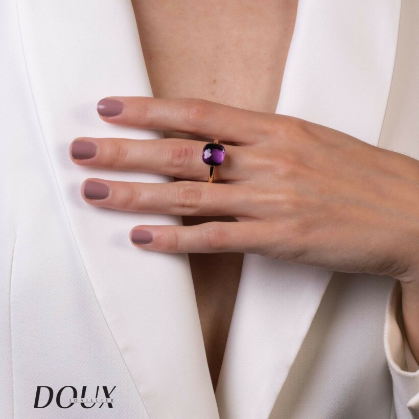 Pomellato Nudo ring, rose gold, white gold and amethyst