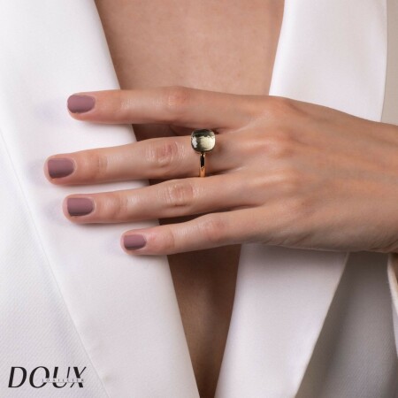 Bague Pomellato Nudo Classic en or rose, or blanc et prasiolite