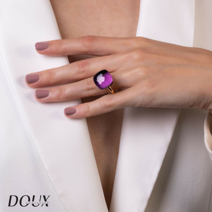Pomellato Nudo ring, rose gold, white gold and amethyst