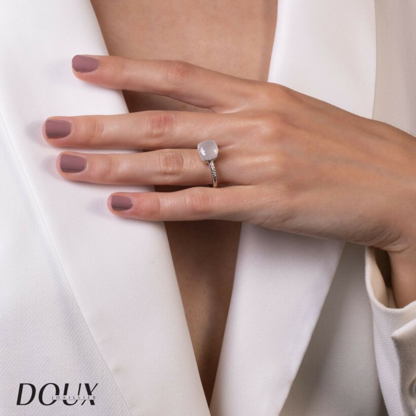 Pomellato Nudo ring, white gold, quartz and diamonds