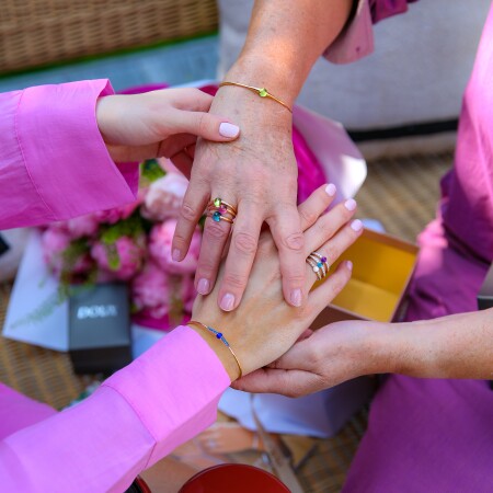 Bague Pomellato M'ama Non M'ama en or rose, topaze Blue London et diamants