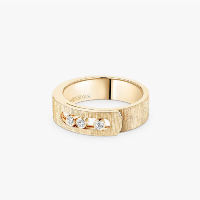 Messika Move Noa ciselé ring, yellow gold and diamonds