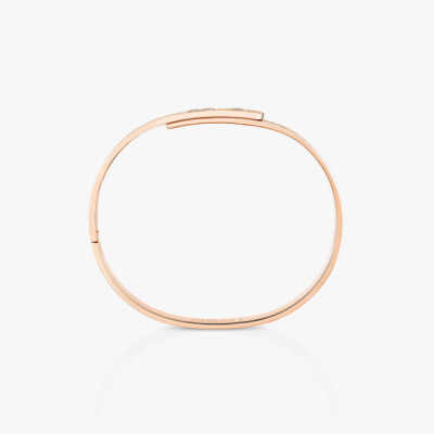 Messika Move Noa ciselé bangle bracelet, pink gold and diamonds