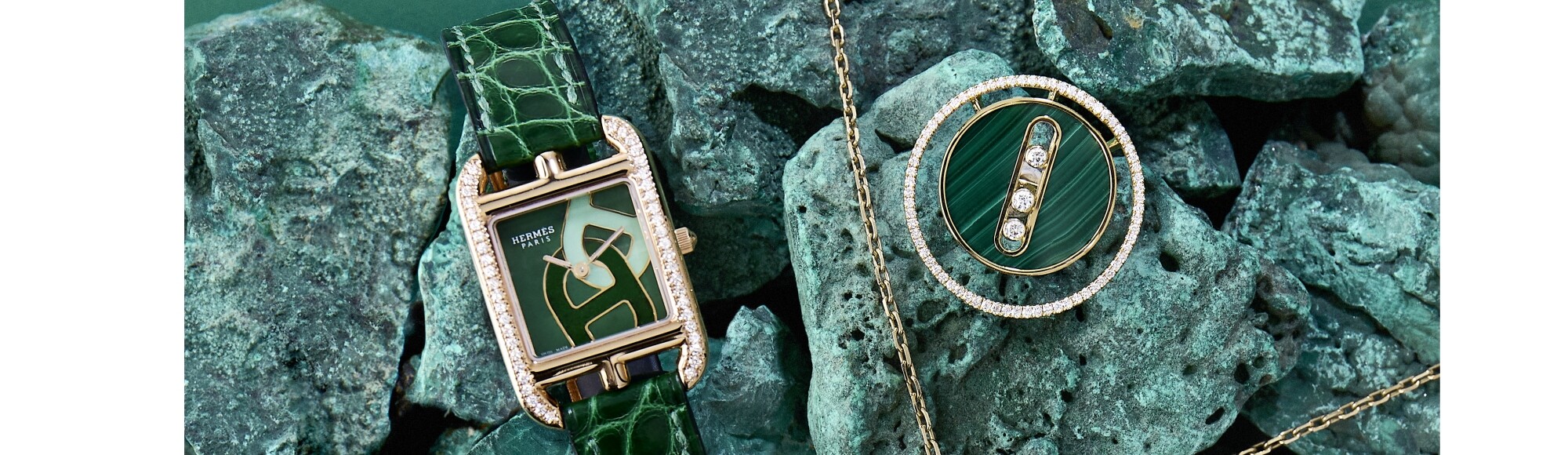 Marques de montres et de bijoux Rolex, Messika, dinh van, Breitling, Cartier, Hermès, TAG Heuer, Longines.