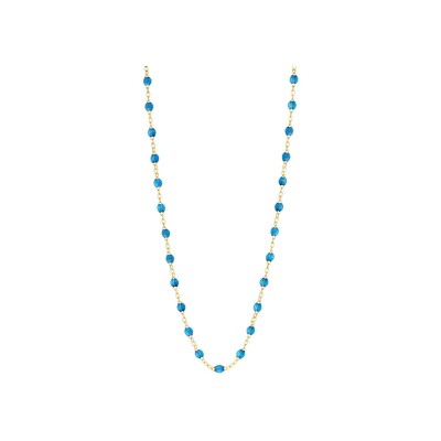 Collier Gigi Clozeau Classique en or jaune et résine azur, taille 60cm