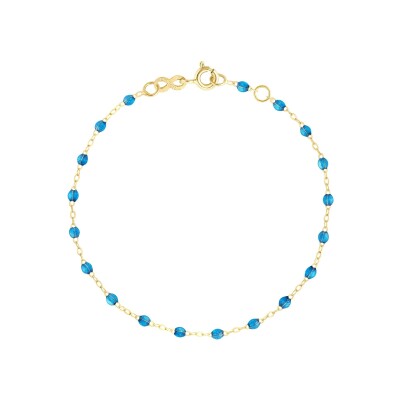 Bracelet Gigi Clozeau Classique en or jaune et résine azur, taille 13cm