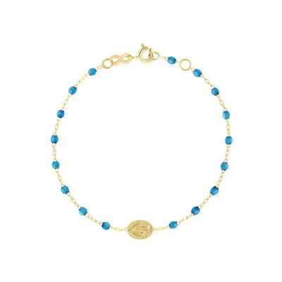 Bracelet Gigi Clozeau Madone en or jaune et résine azur, taille 17cm