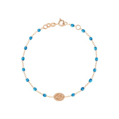 Bracelet Gigi Clozeau Madone en or rose et résine azur, 17cm