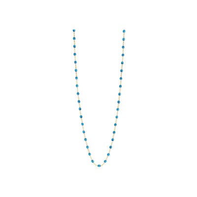 Sautoir Gigi Clozeau Classique en or jaune et résine azur, taille 86cm