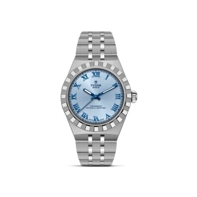 Montre TUDOR  Royal boîtier en acier, 30 mm, cadran bleu clair