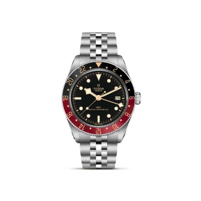 Montre TUDOR  Black Bay 58 GMT boîtier en acier, 39 mm, lunette noire et bordeaux