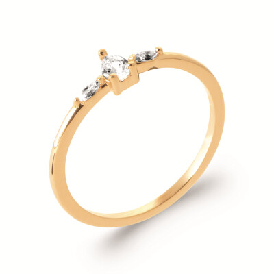 Bague – Finesse Étincelante & Trio de Cristaux