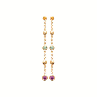 Boucles d’Oreilles – Cascade de Couleurs & Pierres de Synthèse