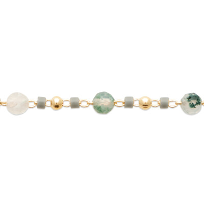 Bracelet LOUISE-SHANTI – Harmonie Agate & Or