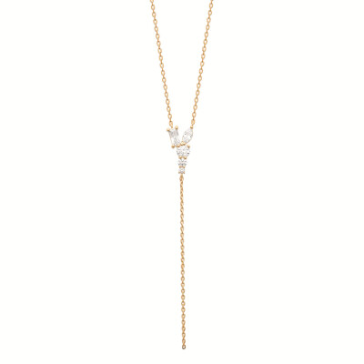 Collier AMOUR – Éclat Vertical & Cristaux Marquise