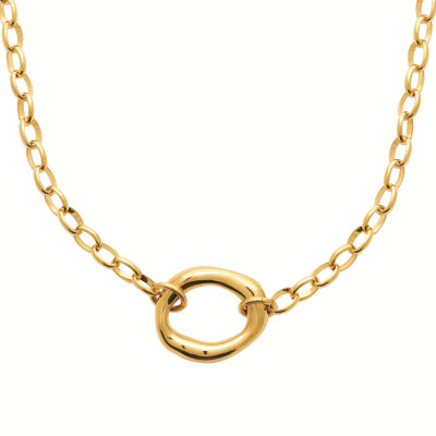 Collier JESSICA – Cercle Organique & Épure Dorée