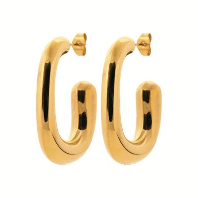 Boucles d'Oreilles Créoles Galbées – Minimalisme & Volume