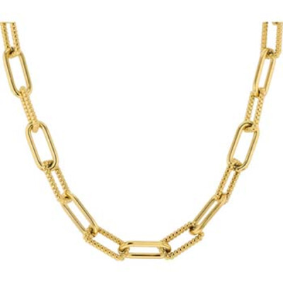 Collier AXELLE – Mailles Rectangles & Éclat Texturé
