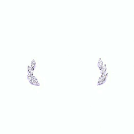 Boucles d'oreilles en or blanc et diamants