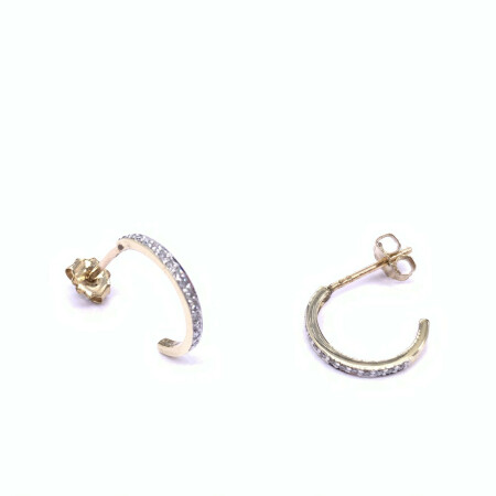 Boucles d'oreilles en or jaune et diamants