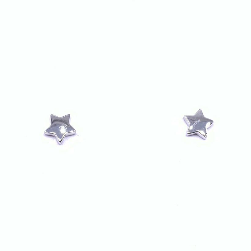 Boucles d'oreilles en or blanc motif étoile