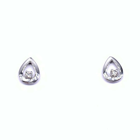 Boucles d'oreilles en or blanc et oxydes de zirconium