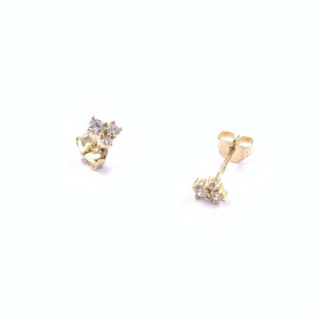 Boucles d'oreilles en or jaune et diamants