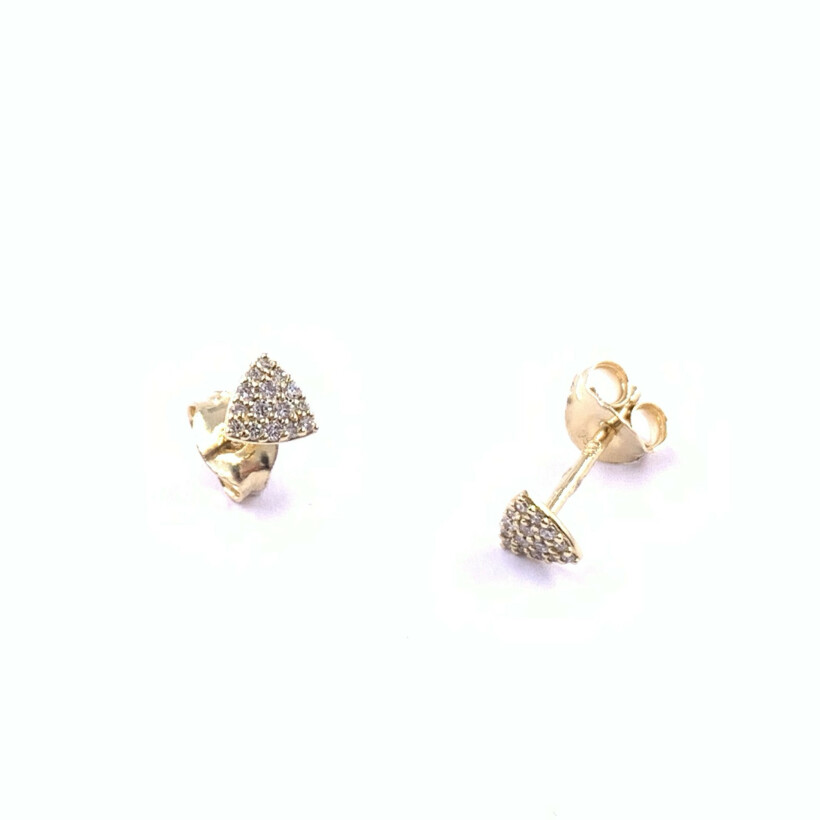 Boucles d'oreilles en or jaune et diamants