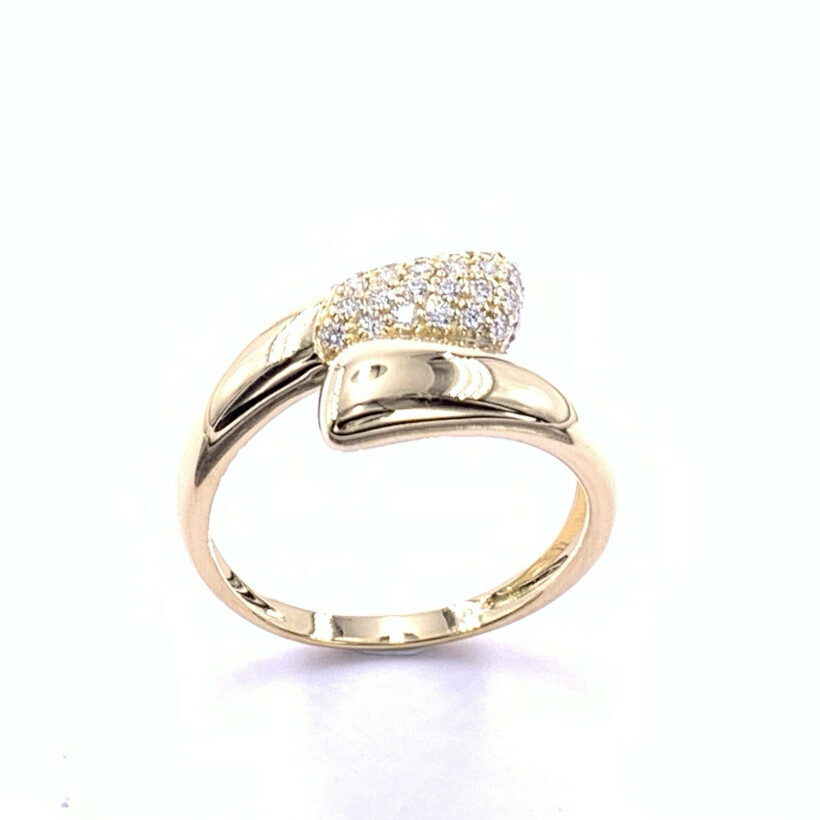 Bague en or jaune et diamants