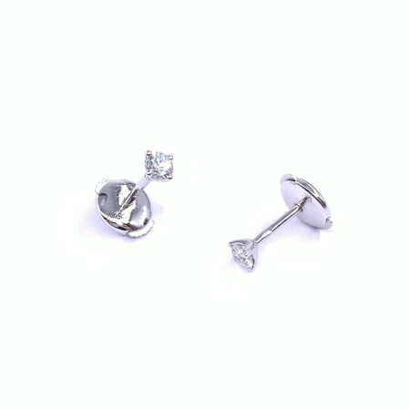 Boucles d'oreilles en or blanc et diamants