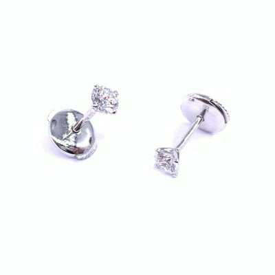 Boucles d'oreilles en or blanc et diamants