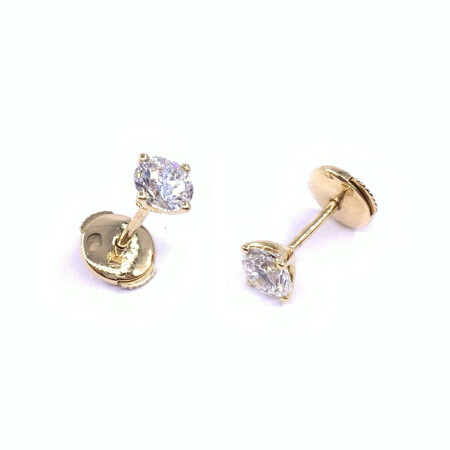 Boucles d'oreilles en or jaune et diamants