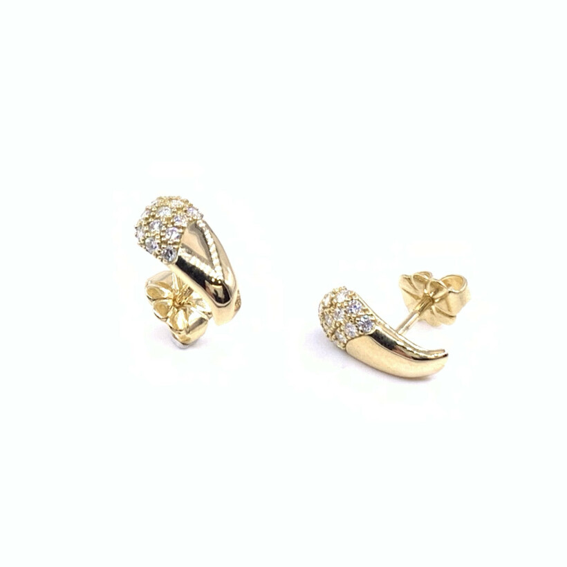 Boucles d'oreilles en or jaune et diamants