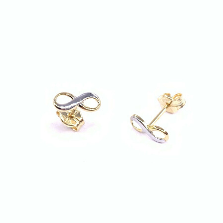 Boucles d'oreilles en or jaune, bicolore