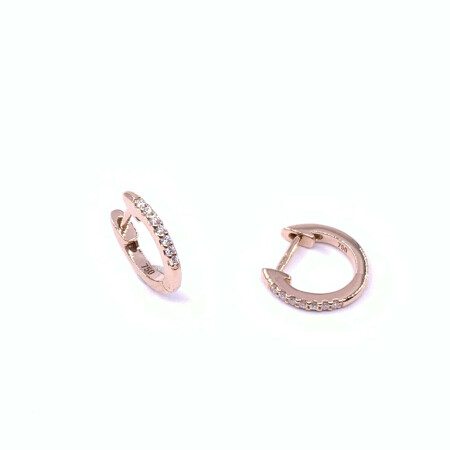 Boucles d'oreilles en or rose et diamants