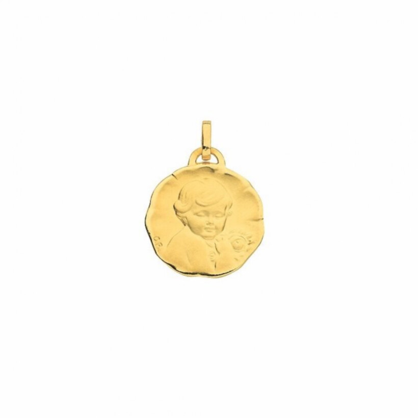 Médaille Chérubin à la rose en or jaune