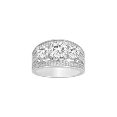 Bague en argent et oxydes de zirconium