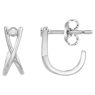 Boucles d'oreilles La Garçonne en argent et diamant