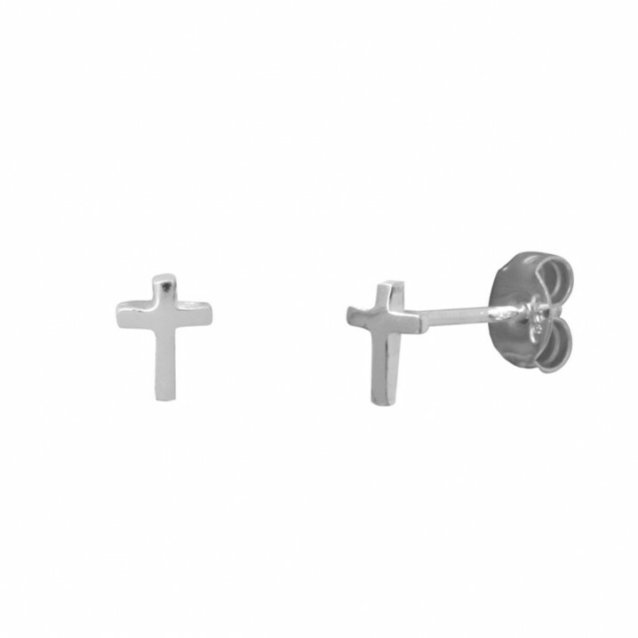 Boucles d'oreilles en argent motif croix