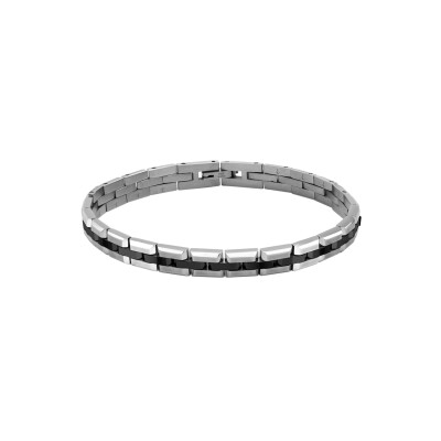 Bracelet en acier et insert laqué noir